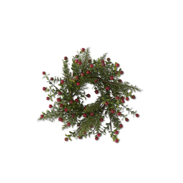 14 Inch Berry Prickly Heath & Pine Candle Ring