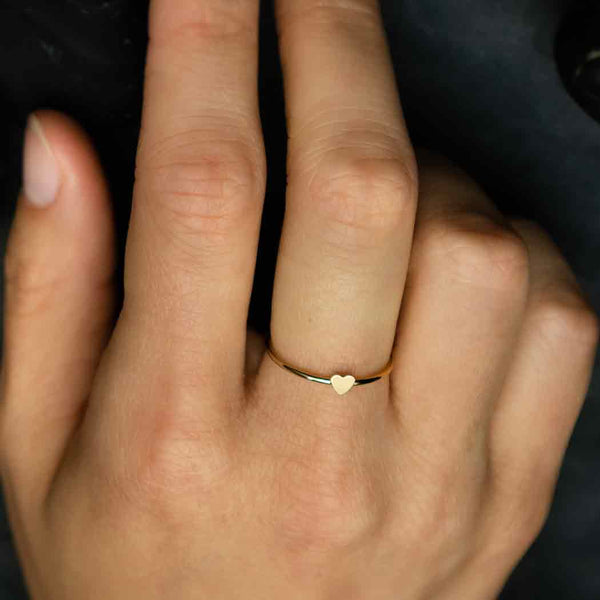 Gold Filled Stacking Ring with Heart: 8