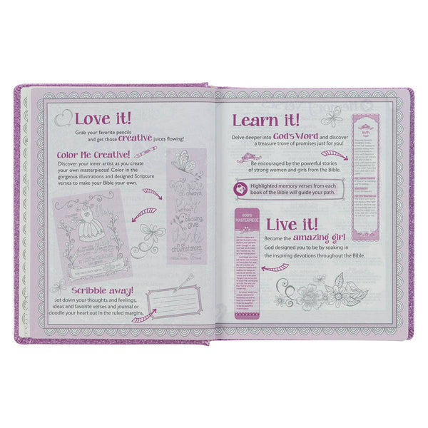 Purple Glitter My Creative Bible for Girls - an ESV Journali