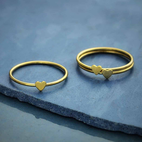 Gold Filled Stacking Ring with Heart: 6