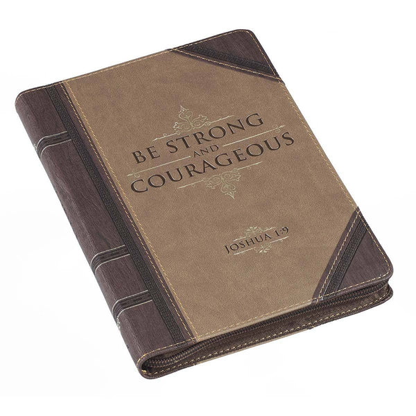 Journal Classic Zip Brown Two-tone Be Strong Josh. 1:9