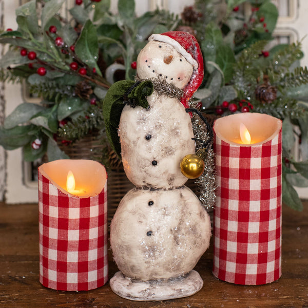 10.75" SNOWMAN W/ GOLD ORNAMENT