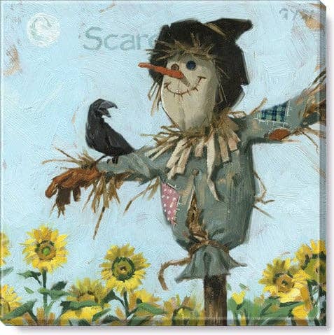 SUNFLOWER SCARECROW GICLEE ART: Multicolor / Mini: 5x5x1 inches