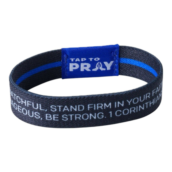 Tap To Pray® Wristband – First Responders - Law Enforcement: Large
