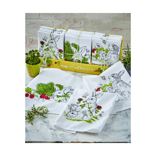 Bunny Dishtowel Assortment of 18 & CDU - Multi