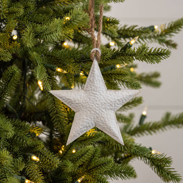 4.75" WHITE METAL STAR ORNAMENT