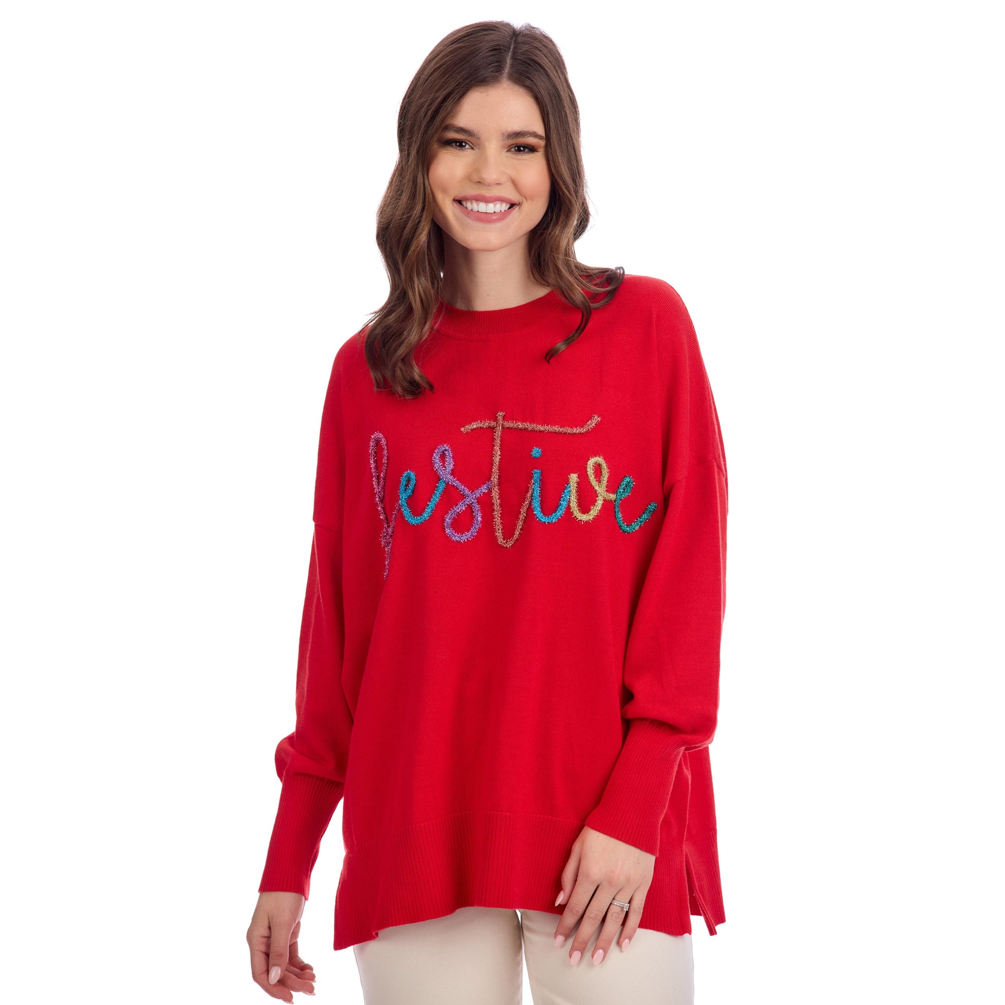 Red Holiday Sparkle Sweater