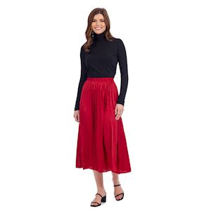 Red Townes Pleated Skirt