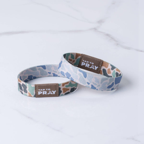 Tap To Pray™ Wristbands - River Rock Camo Classic & Sage: Medium / River Rock Camo Class / Sage