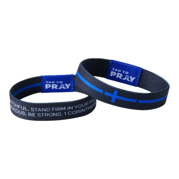 Tap To Pray® Wristband – First Responders - Law Enforcement: Large