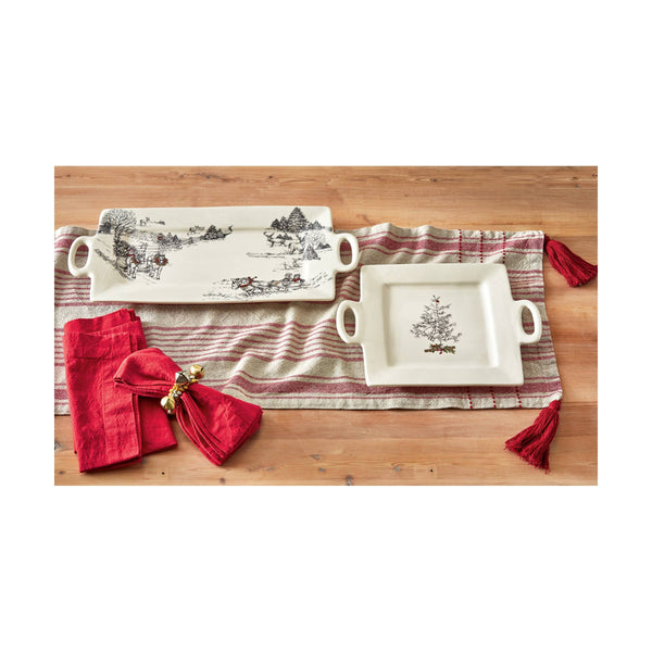 Farmhouse Christmas Square Platter - Multi
