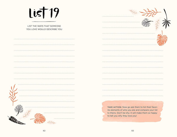 52 Lists for Happiness Journal (Guided Self-Love Journal)