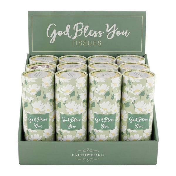 Tissue Display - Daisy: Cardboard, 3-ply Tissue / 11.5" W x 7.25" H x 1" D