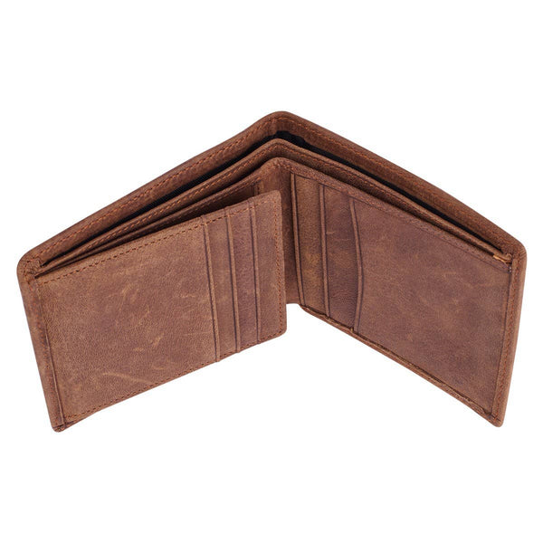 Genuine Leather Wallet Rhino Armor Dk Brown