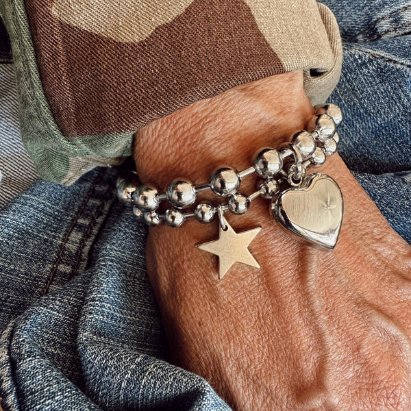 Brass Star Charm Bracelet : 7.5