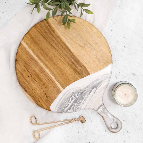 Cheeseboards - 12" Round w/handle: Gold Quartz