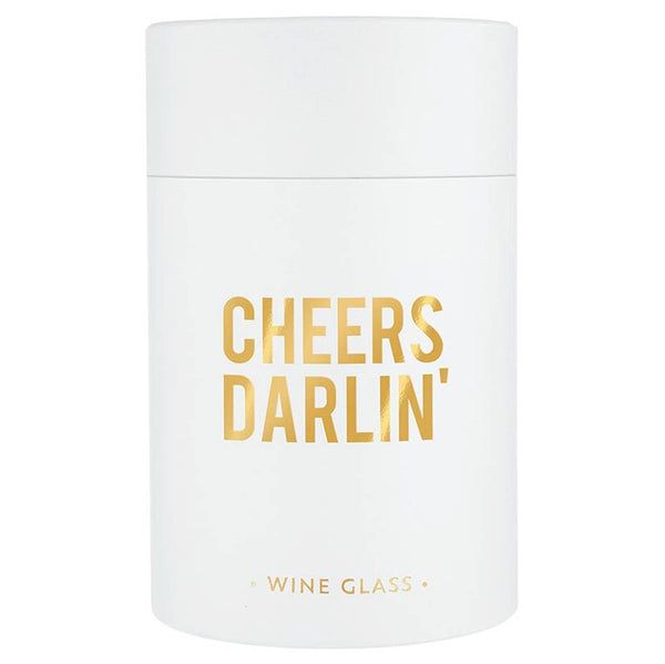 Stemless Wine Glass - Cheers Darlin': Hand Wash Only / Glass