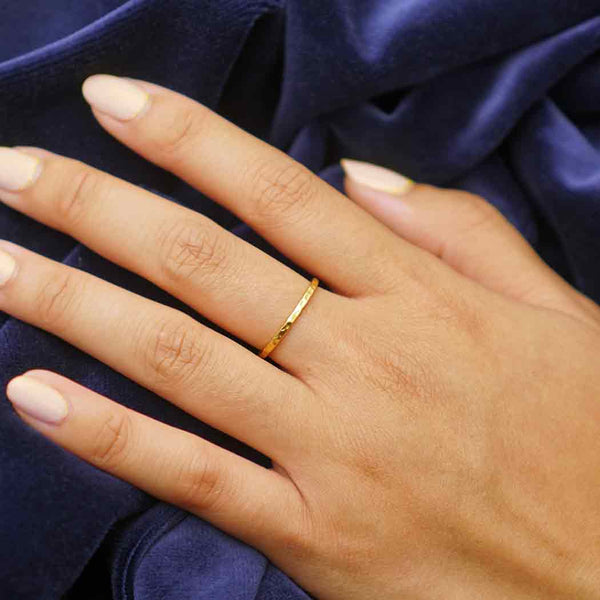 Silver, Bronze or Gold Hammer Finish Stacking Rings: Sterling Silver / 9
