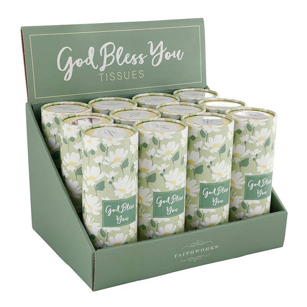 Tissue Display - Daisy: Cardboard, 3-ply Tissue / 11.5" W x 7.25" H x 1" D