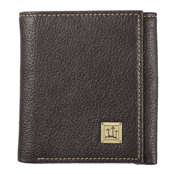 Wallet Leather Brown Crosses Badge