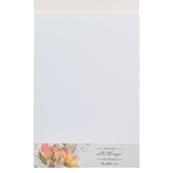 Notepad Floral All Things are Possible Matt. 19:26