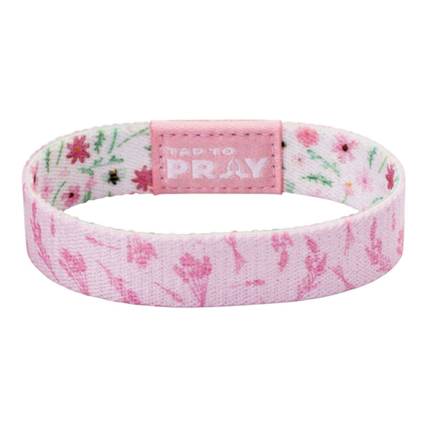 Tap To Pray® Wristband – Meadows - White: Small