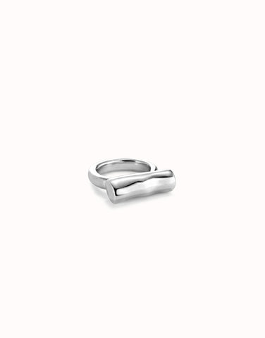 Ser Natural Silver Ring with Horizontal Tube 21