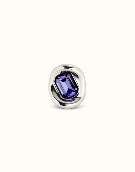 Sterling silver-plated ring with crystal Size