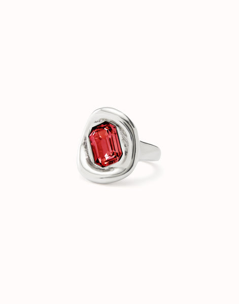 Sterling silver-plated ring with crystal Size