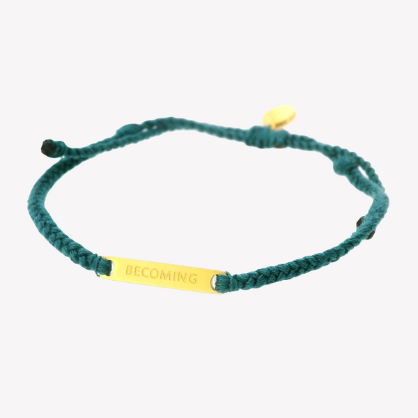 Becoming Azure Blue Braided Cord Bracelet
