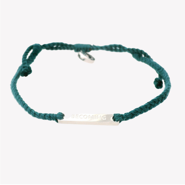 Becoming Azure Blue Braided Cord Bracelet