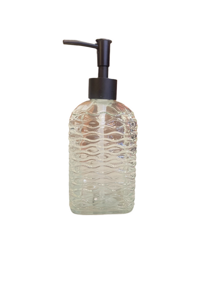 Embossed Glass Soap Dispenser with Pumps