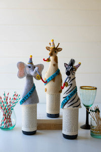 Felt Party Animal Bottle Toppers