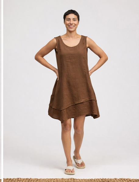 Asym Tunic Dress in Linen