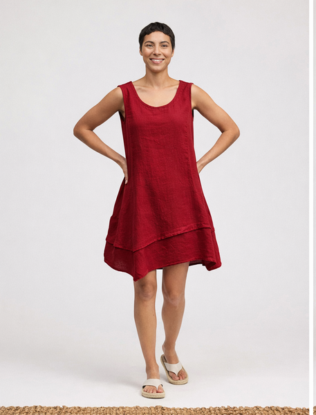 Asym Tunic Dress in Linen