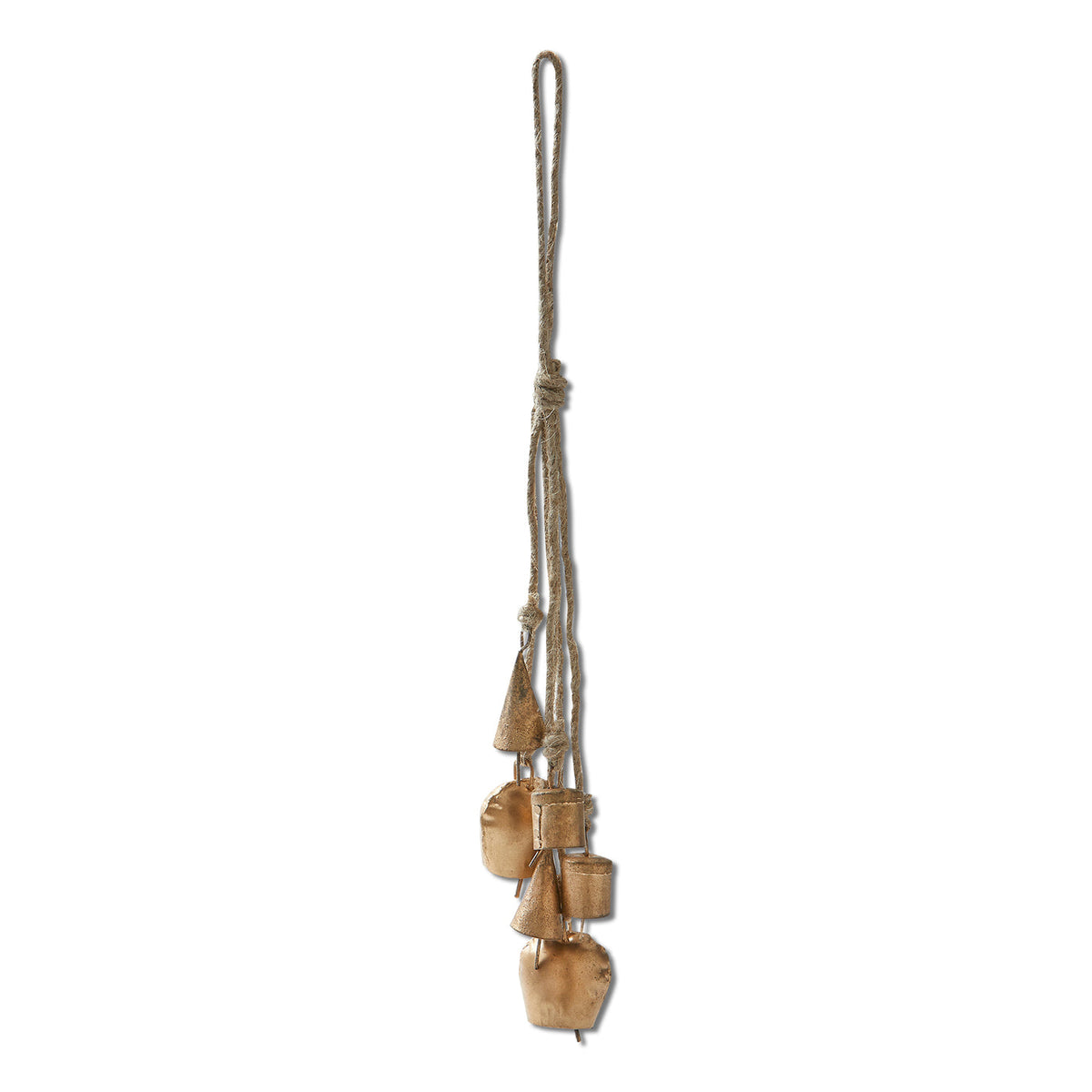 Antique Bell & Jute Rope Cluster – Citrus and Moss