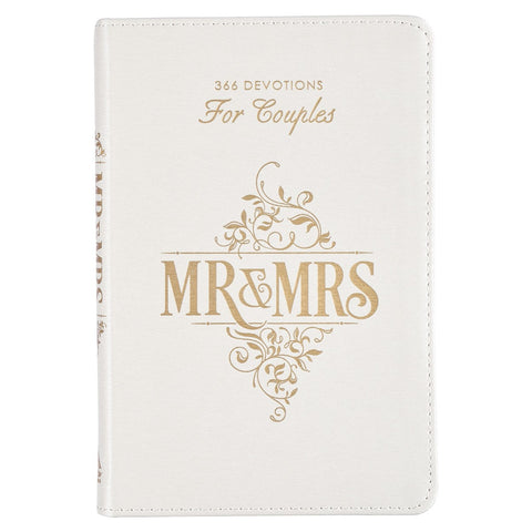 Devotional for Mr. & Mrs. Blue Faux Leather White