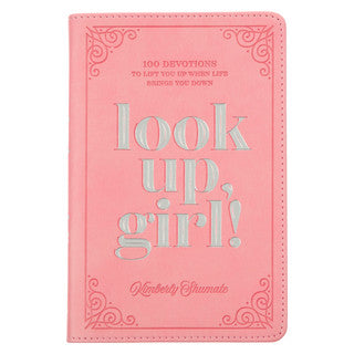 Look Up Girl! Pink Faux Leather Devotional