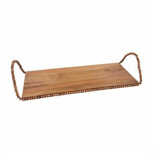 Beaded Handle Wood Trays