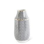 Black & White Circle with Diamond Pattern Vase