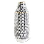 Black & White Circle with Diamond Pattern Vase