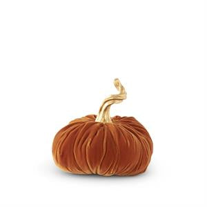 7.5" Orange Velvet Pumpkin