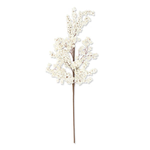 27" Glittered White Berry Cluster Stem