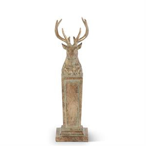 Gold Resin Deer Bust on Pillars