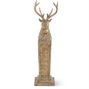 Gold Resin Deer Bust on Pillars