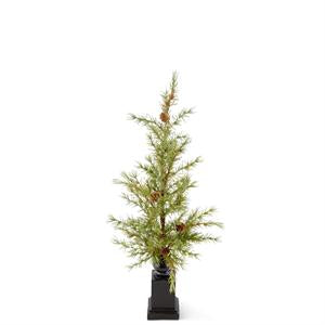 Pine Tree with Mini Pinecones on Resin Spindle