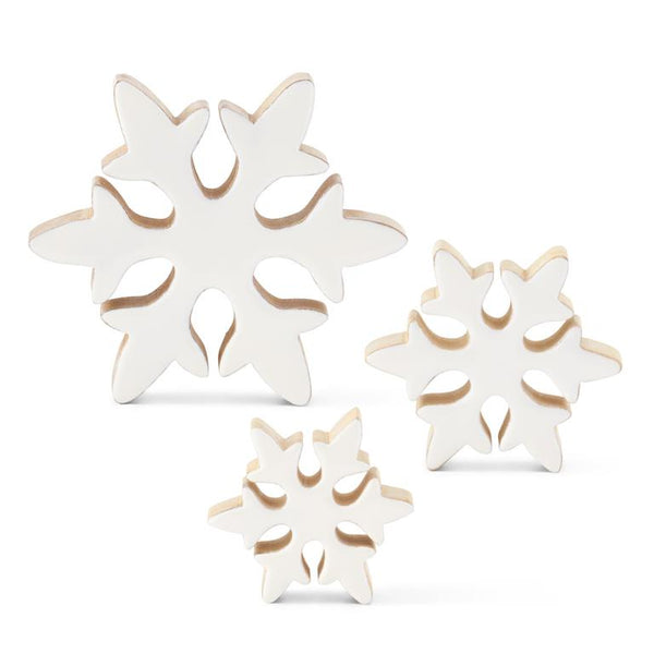 Wood Snowflake with Enamel Front