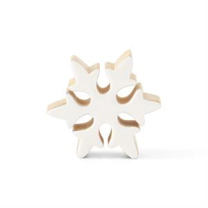 Wood Snowflake with Enamel Front