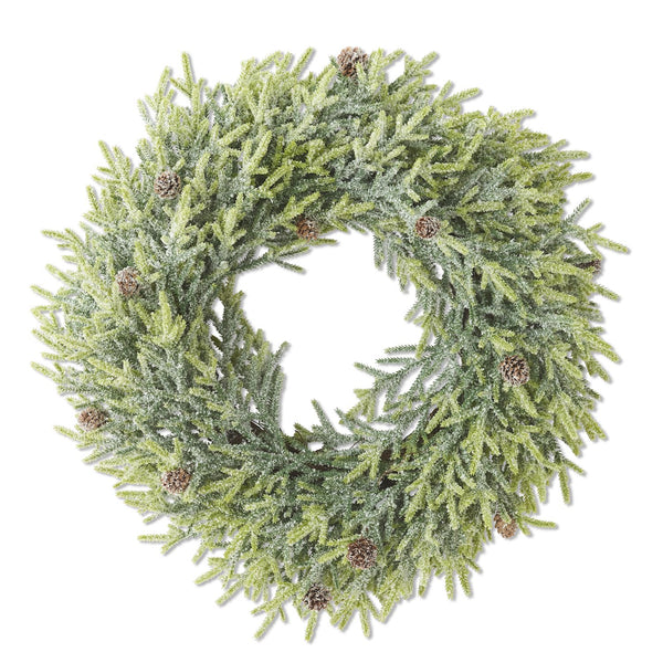 Snowy Juniper Wreath with Mini Pinecones