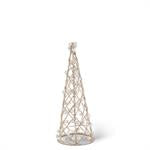 Glittered Cone Tree with Pearls